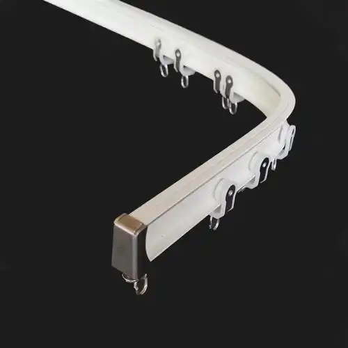 窗帘轨道飘窗阳台l形u形弯轨铝合金可弯曲轨道单轨双轨窗帘配件齐