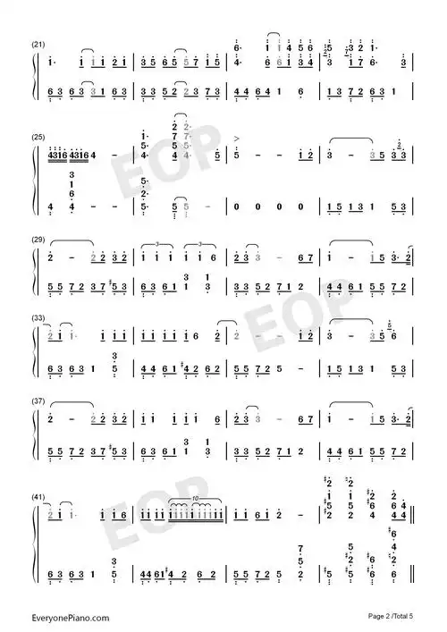 北京东路的日子很好听的歌曲双手简谱预览2