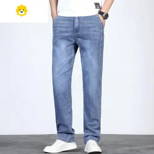 fishbasket松紧腰直筒裤广州裤男宽松季薄款新款弹力休闲男士长裤