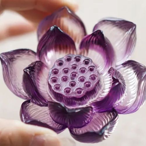 【喜香】kanpura古法琉璃紫色莲花线香插