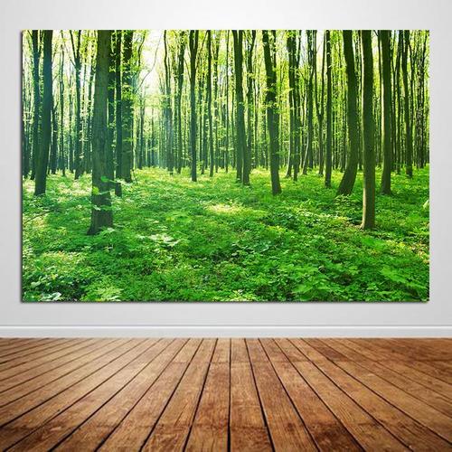 森林公园树木海报绿色护眼壁画大自然风景画书房玄关挂画装饰墙贴