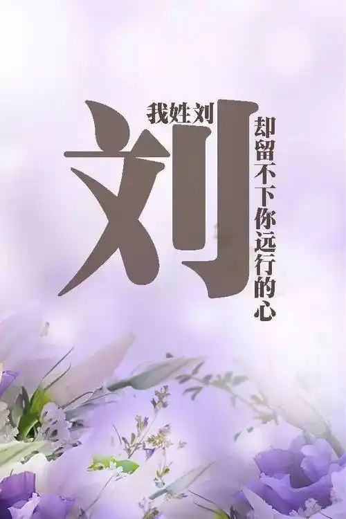 【刘】我姓刘 却留不下你远行的心【李】我姓李 却离不开孤独的你【何