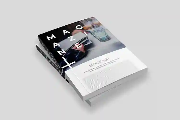 简约风格图书杂志封面设计图样机 magazine mockup
