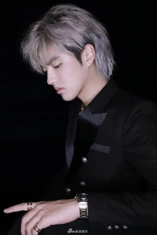 吴亦凡银发黑西装造型亮相米兰时装周