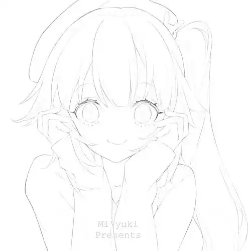 自转动漫线稿橙池未蓝crystal