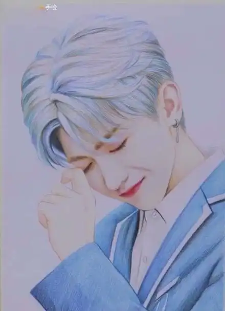 彩铅手绘-蔡徐坤_高清