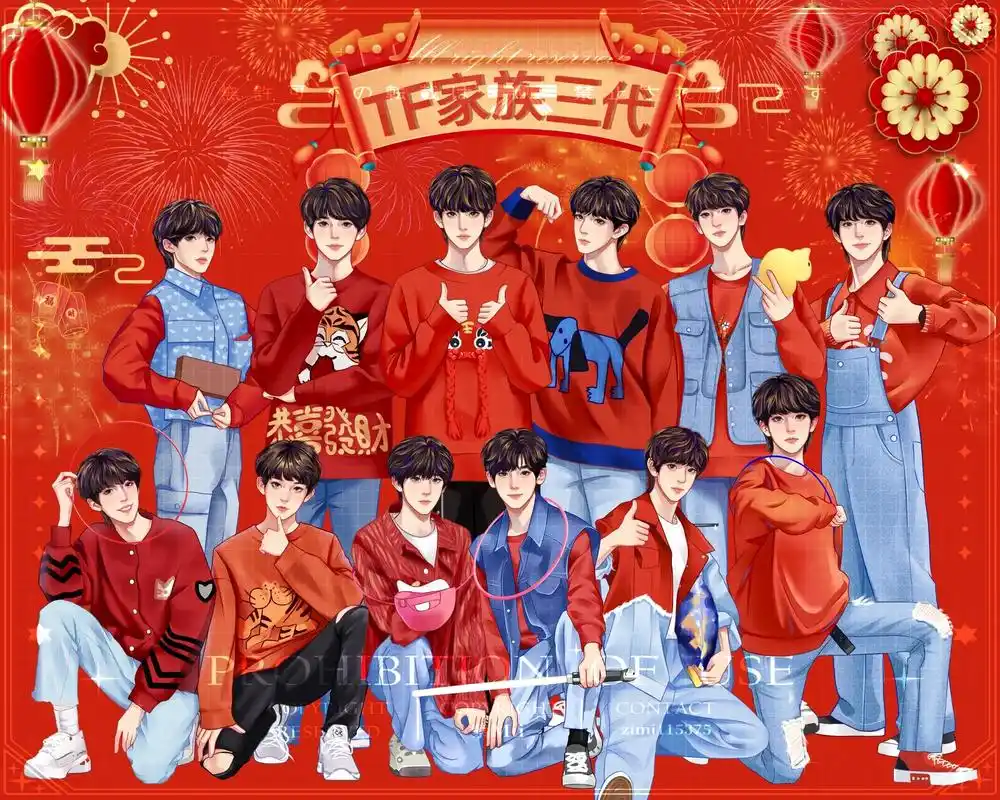 也是一张合照呀,画的还挺像吧?#tf家族三代 #朱志鑫 #苏 - 抖音