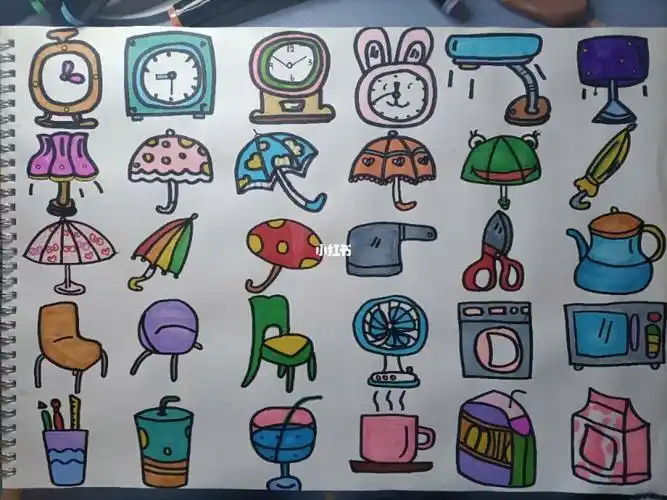 日常用品简笔画日常用品简笔画图片大全彩色彩色文具生活用品简笔画