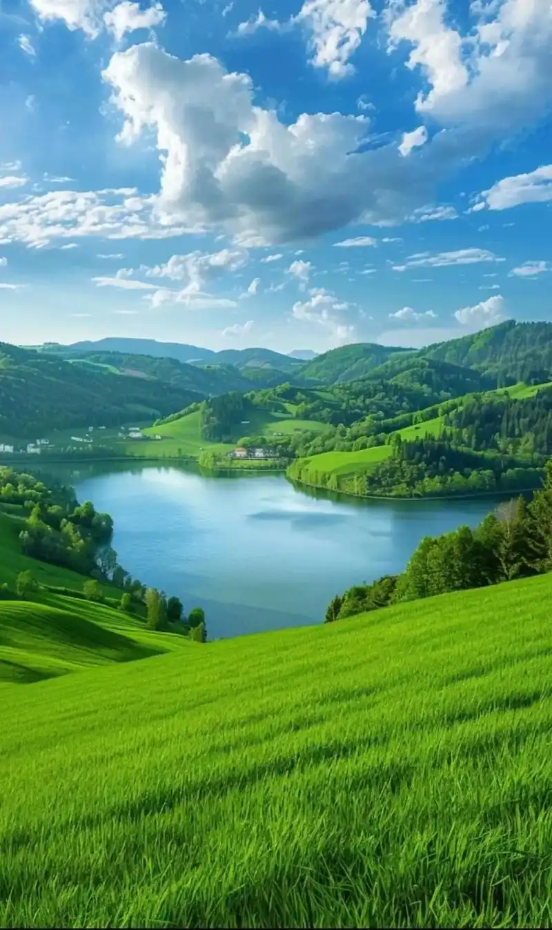 最治愈的便是这世间的风景 ,蓝天白云绿草地这风景太