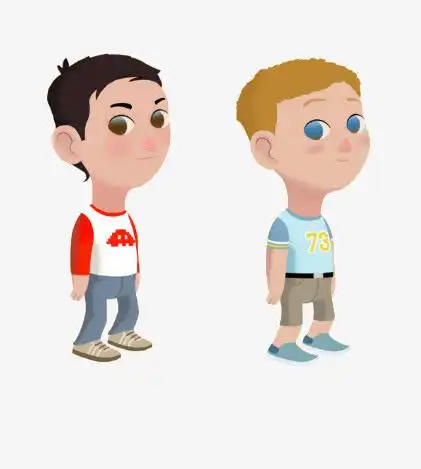 手绘/卡通 卡通元素 > 两个小男孩 收藏 [声明] 觅元素所有素材为用户