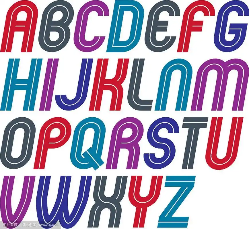 一组圆角加粗的大写字母
