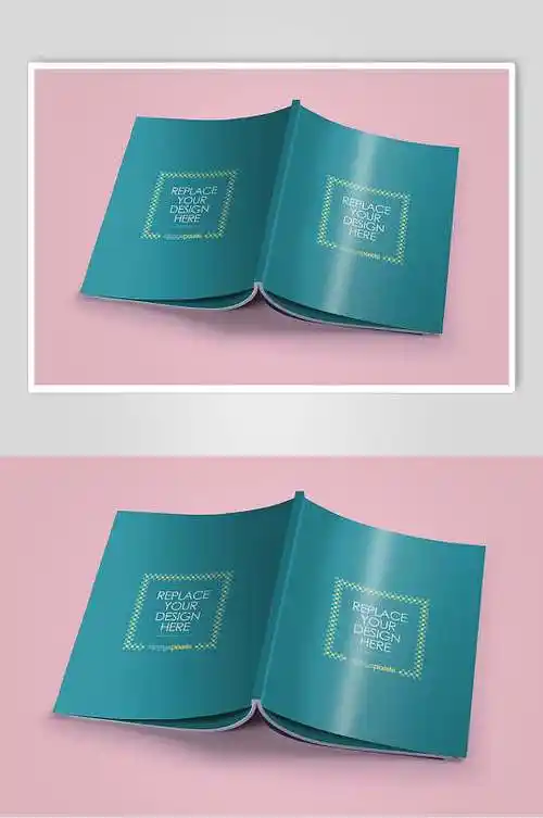 背面展示简约杂志书面样机