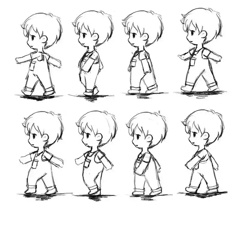 走路逐帧动画-分解动作!