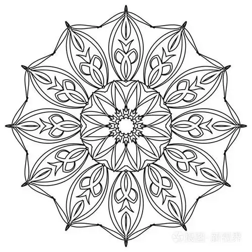 圆形华丽的向量例证.黑白图案