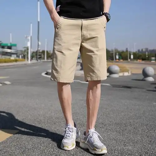 富贵鸟短裤男士夏季2021年新款潮牌工装休闲五分男裤宽松薄款外穿七分