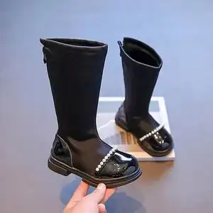 女童马丁靴2022春秋新款儿童长筒靴春季中大童小女孩公主高筒靴子