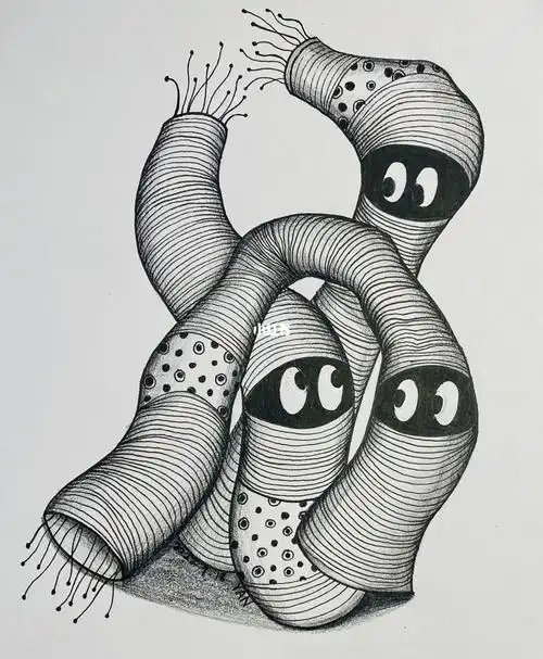 线条创意画变形2