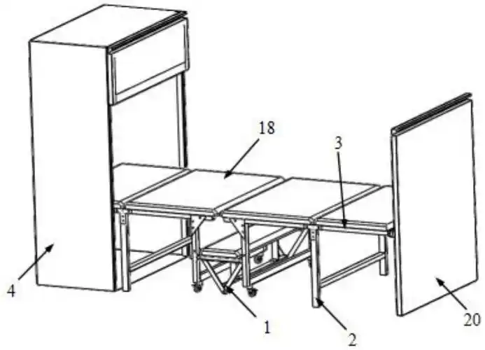 一种带有伸缩结构的铝合金柜式折叠床