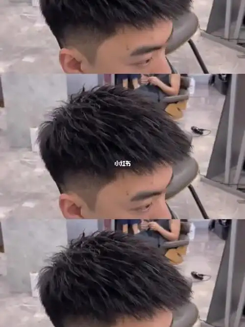 长度4厘米飞机头男生免打理发型男生烫发