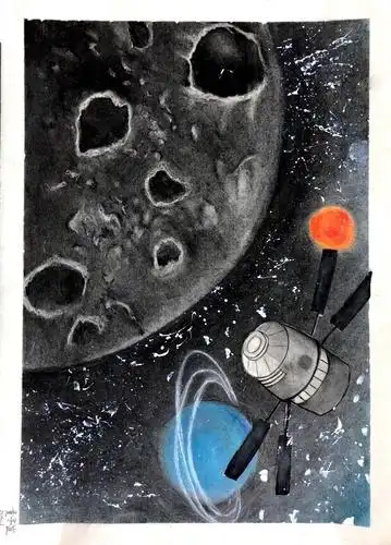 6月9号杨露老师素描班学生课堂作品《流浪星球》