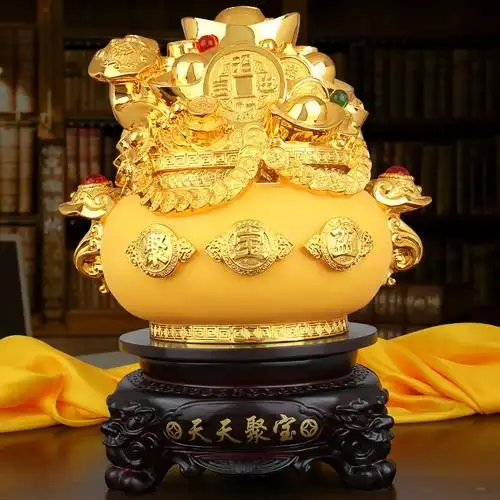 宝摆件开业乔迁天天招财进宝工艺礼品客厅装饰吉祥物聚宝盆金元