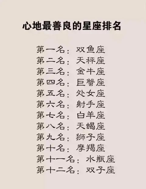 真正善良的星座女排名其实每个星座女都很善良