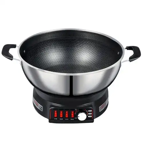 全能蜂窝不粘电炒锅多功能电热锅一体式电炒菜炒锅电锅电煮锅火锅