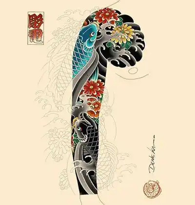 27张整条花臂纹身手稿素材