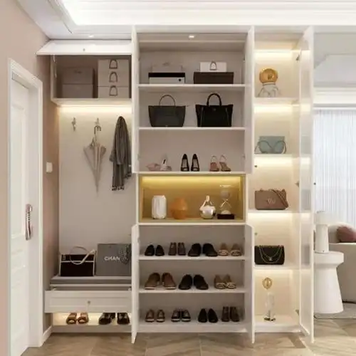 装修一套房,鞋柜很重要,尤其是对小户型来说,合理利用空间,设计一款