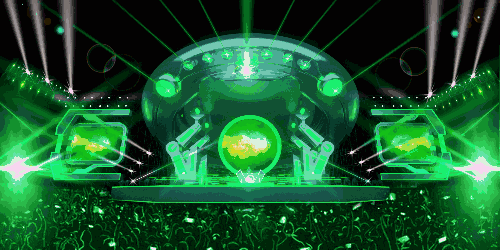 宇宙飞船舞台实景(建设中)外星入侵----外星人dj现场打碟燃爆全场"