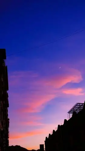 唯美傍晚晚霞风光,风景-手机壁纸