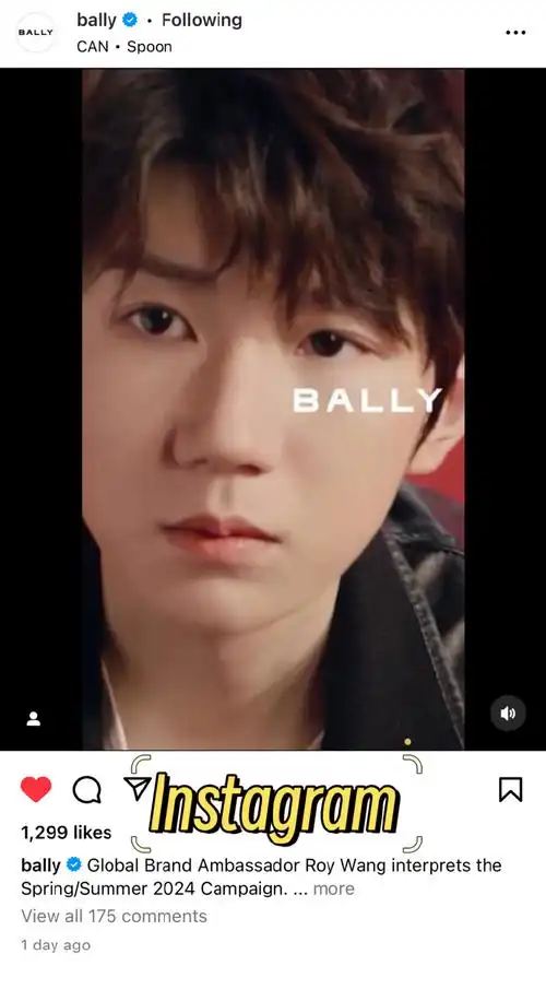 演绎的2024春夏新品视频大片已被bally于官方四大国际平台(instagram