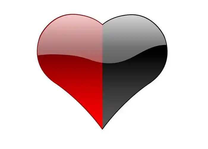 心形_爱情_两个_一半_光泽_插画_隔绝_上方_白色背景_高清图片_全景