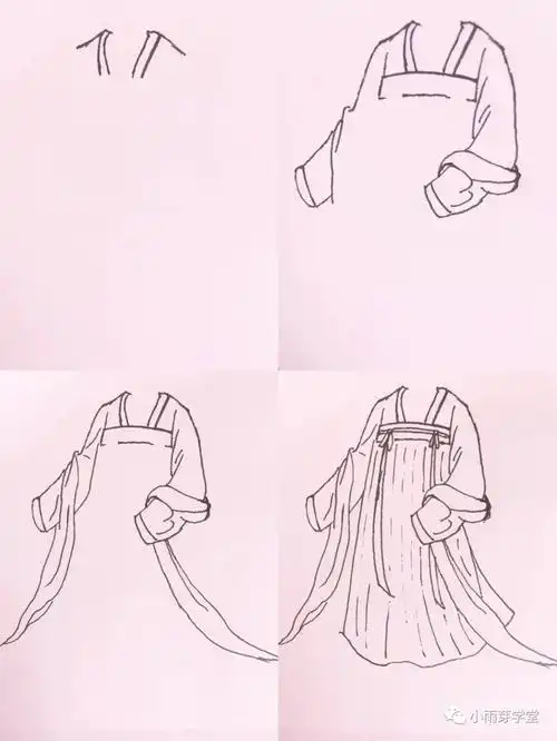 画个古装给小可爱换套新衣服简笔画