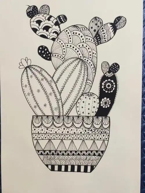 临摹黑白装饰画线条练习