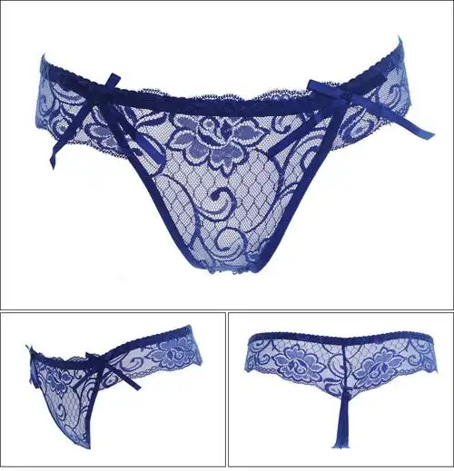 蕾丝透明内裤 女镂空低腰性感内裤诱惑三角裤 透视丁字裤t裤6031图片