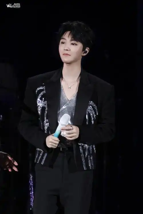 王俊凯银色v领内搭##王俊凯蔡依林同台