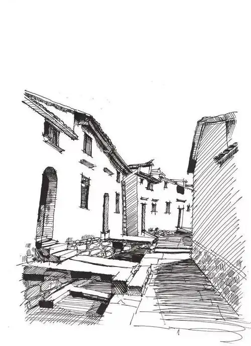 一行手绘原创精选100幅中国古建筑钢笔画步骤图视频解说送给勤奋得让