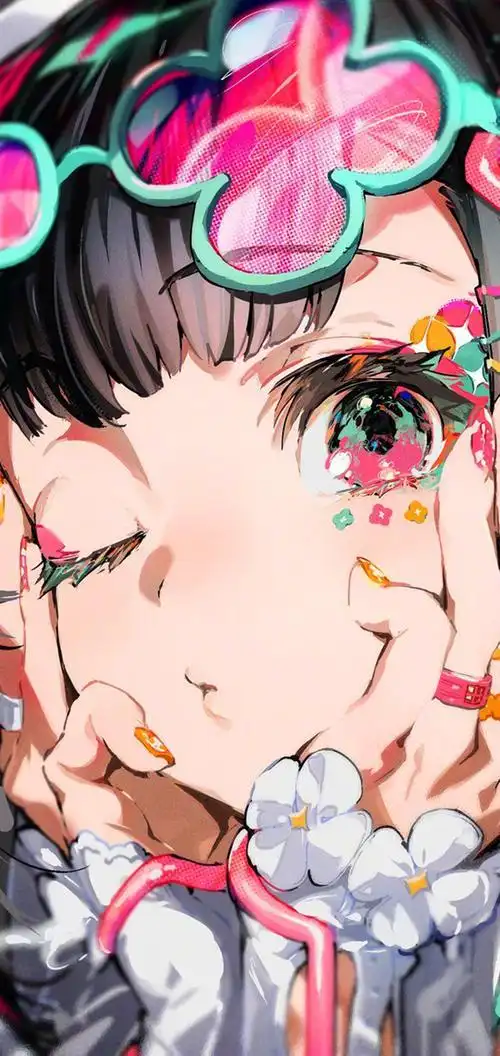 极致色彩创意动漫美女手机壁纸