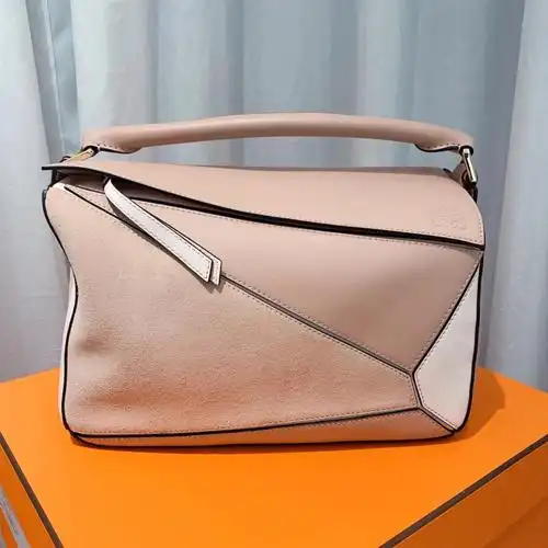 puzzle罗意威几何包小号29cm底长粉色