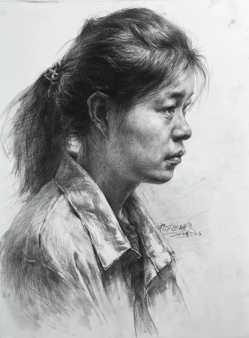 素描 #人物肖像 #每日一画 #绘画过程分享 #联考美术 - 抖音