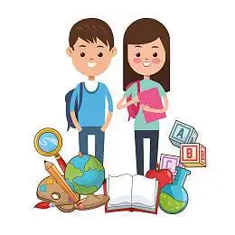 背影_两个_矢量_插画_孩子_学校_图片大全—全景创意图库(quanjing.