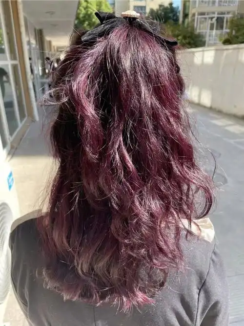 染发  #紫黑色头发