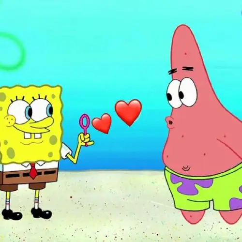 头像Ⅰ派大星海绵宝宝版情侣头像爱到最美是陪伴