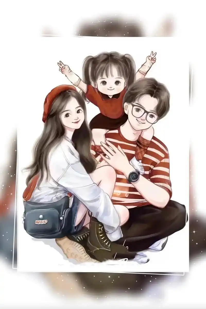 一家三口 #一家三口亲子头像 #一家三口卡通头像 #一家三 - 兑趑