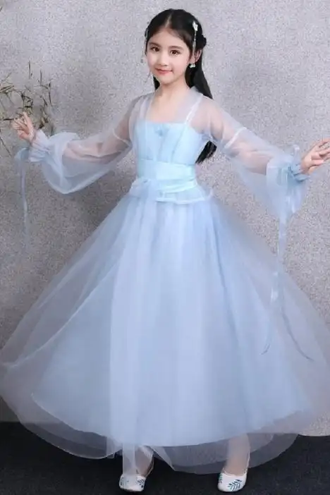 儿童古装服装仙女公主贵妃清新淡雅舞蹈古筝女童演出表演汉服