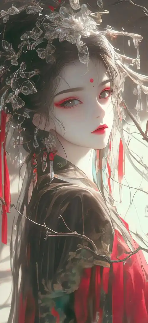 壁纸#古风美人插画壁纸分享|清冷孤绝