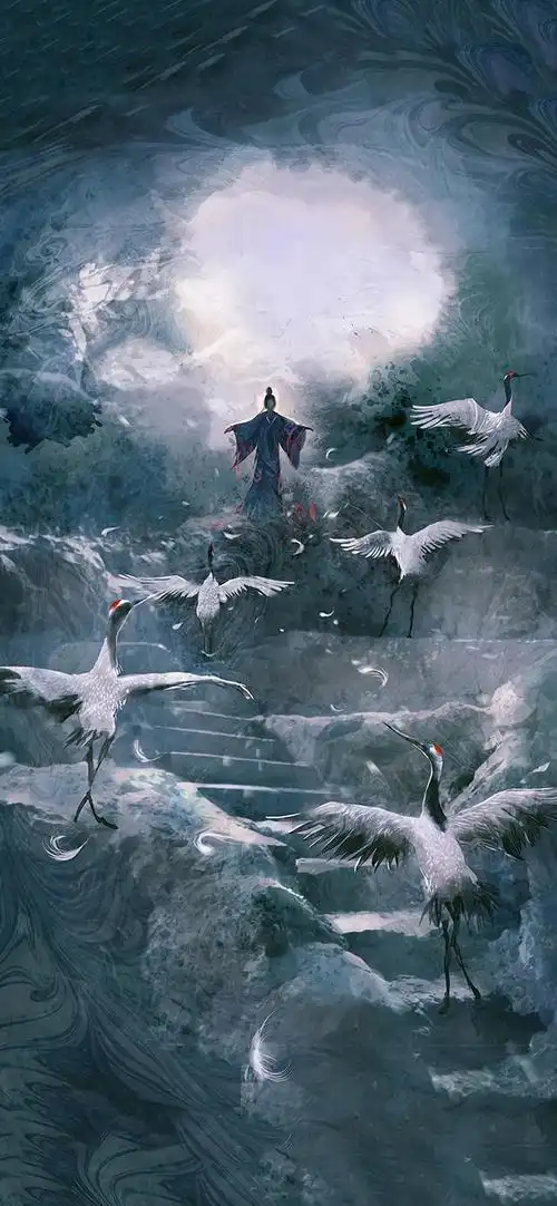 cr:redmatcha武侠风,禅意风插画.绝美古风意境壁纸第(二)期