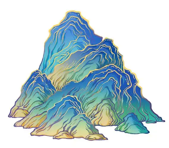 国风插画中的山怎么画?_蓝一橙-站酷zcool