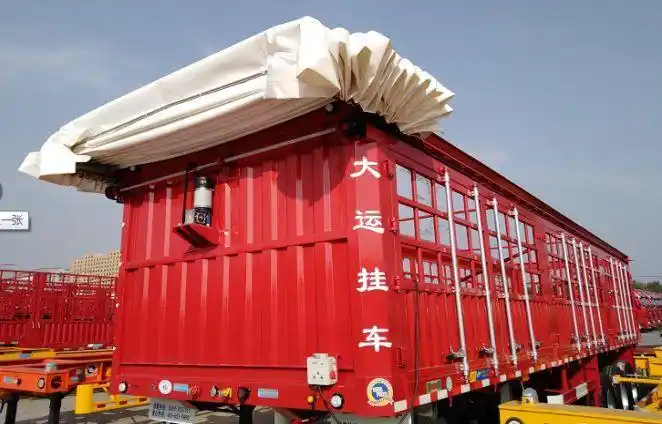 大运半挂车系列产品之电动篷布煤运半挂车